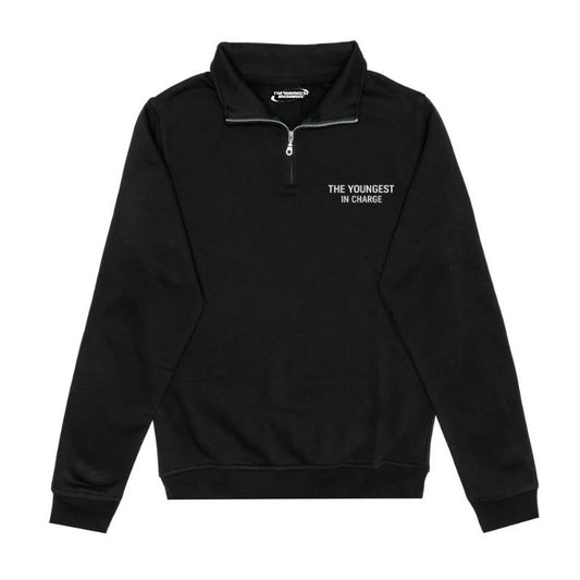 TYIC ESSENTIALS QUARTER ZIP - BLACK