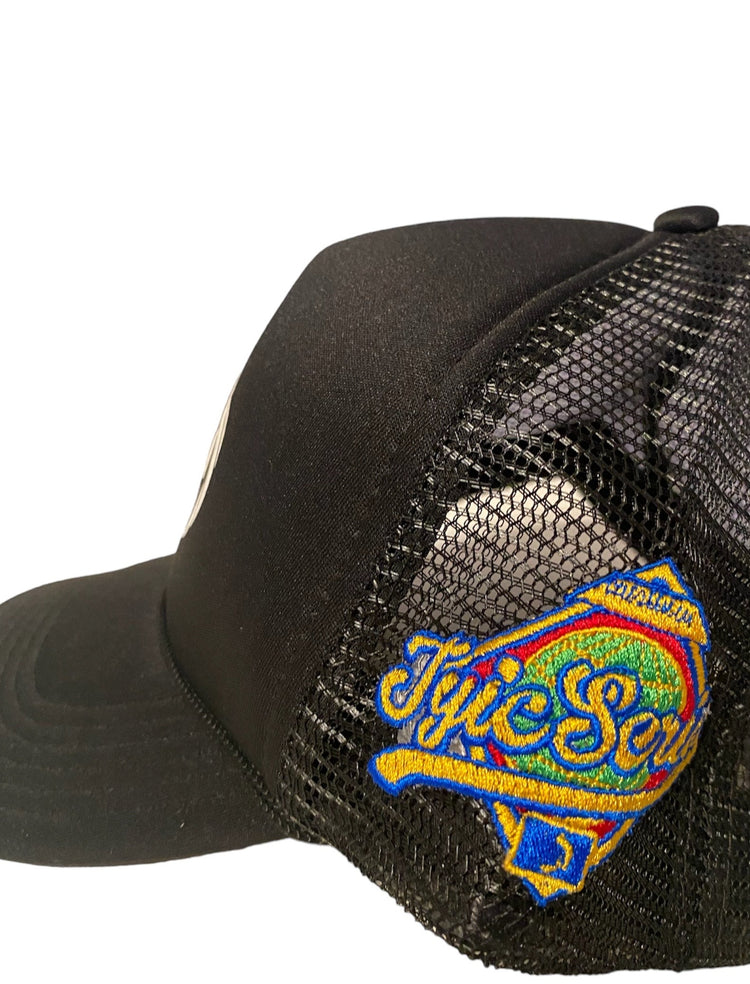 Black White Puff Print Trucker