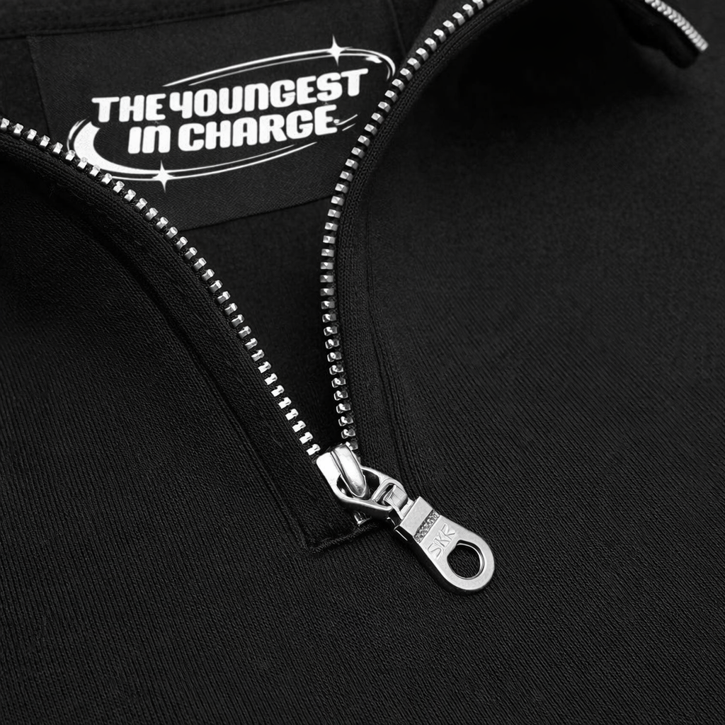TYIC ESSENTIALS QUARTER ZIP - BLACK